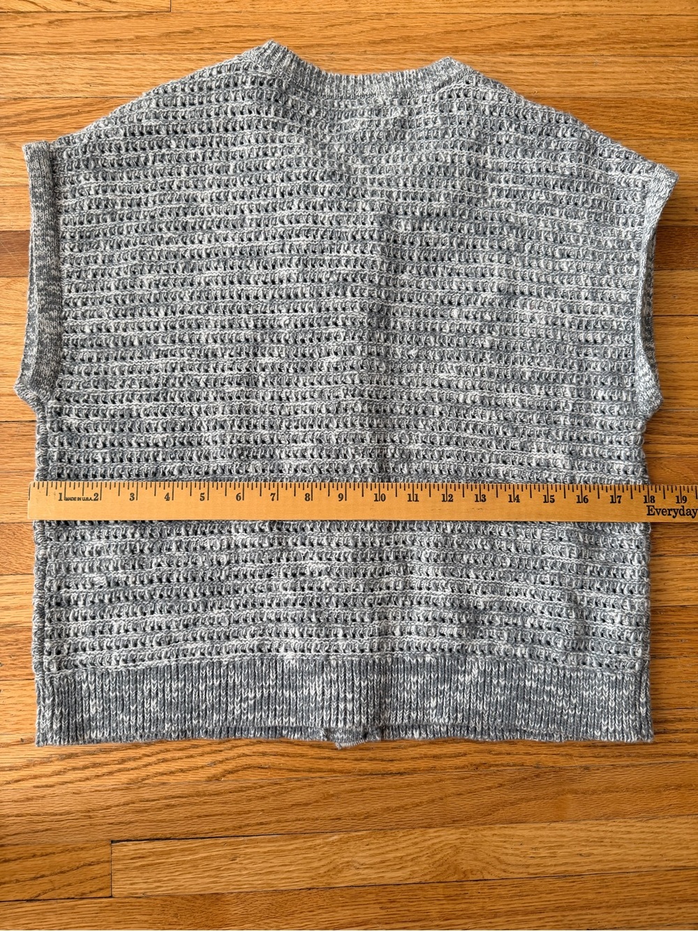 Lucky Brand Heather Gray Knit Short Sleeve Button Cardigan - Picture 4 of 5
